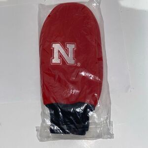 Nebraska Cornhuskers Men's Glow Big Red Black Mittens Set 2 Piece One Size